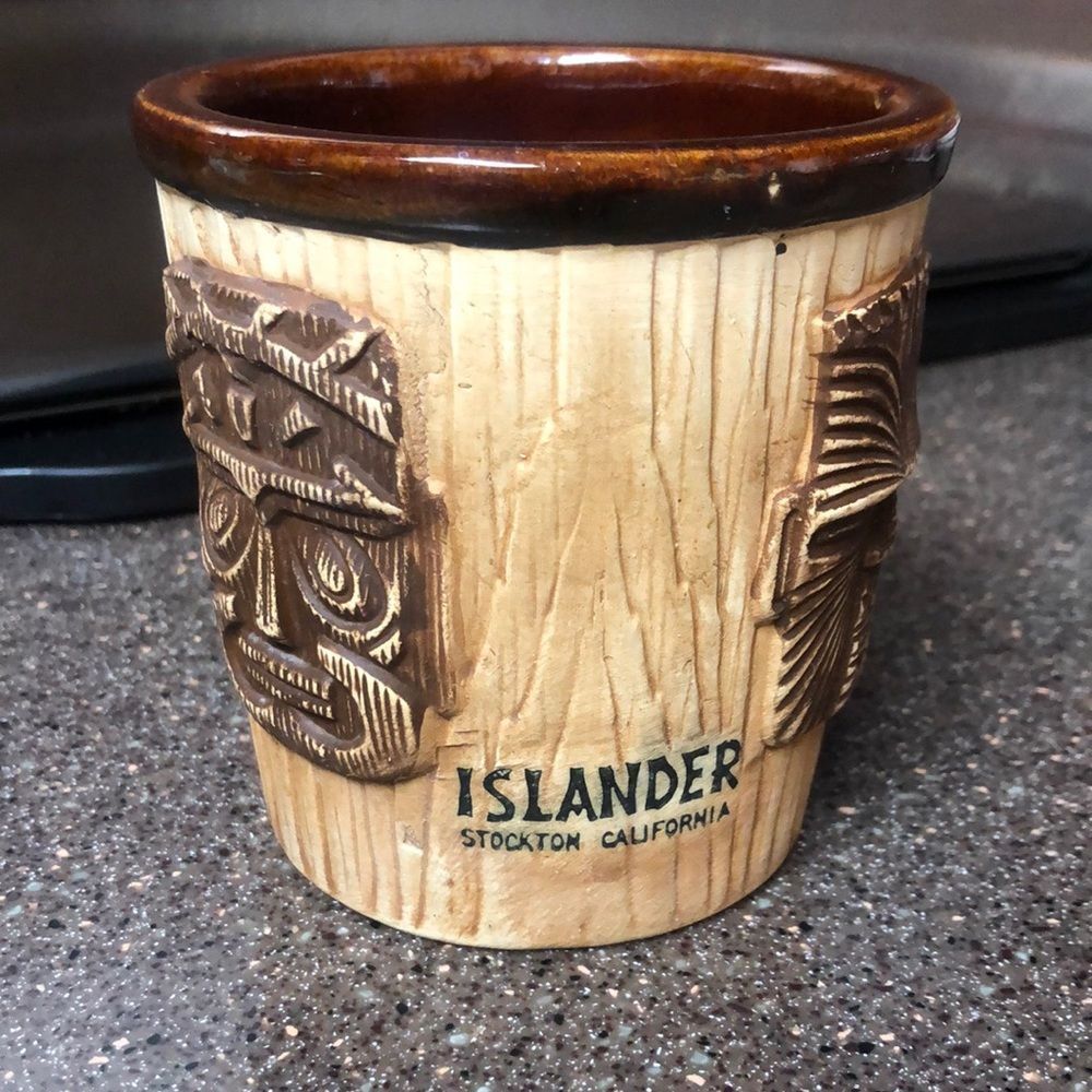 COPY - STOCKTON, CALIFORNIA ISLANDER  RESTAURANT TIKI 4 FACED CUP/MUG
